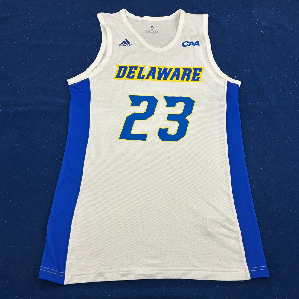 Delaware Blue Hens Adidas Basketball Jersey Mens Medium White #23 NCAA NEW